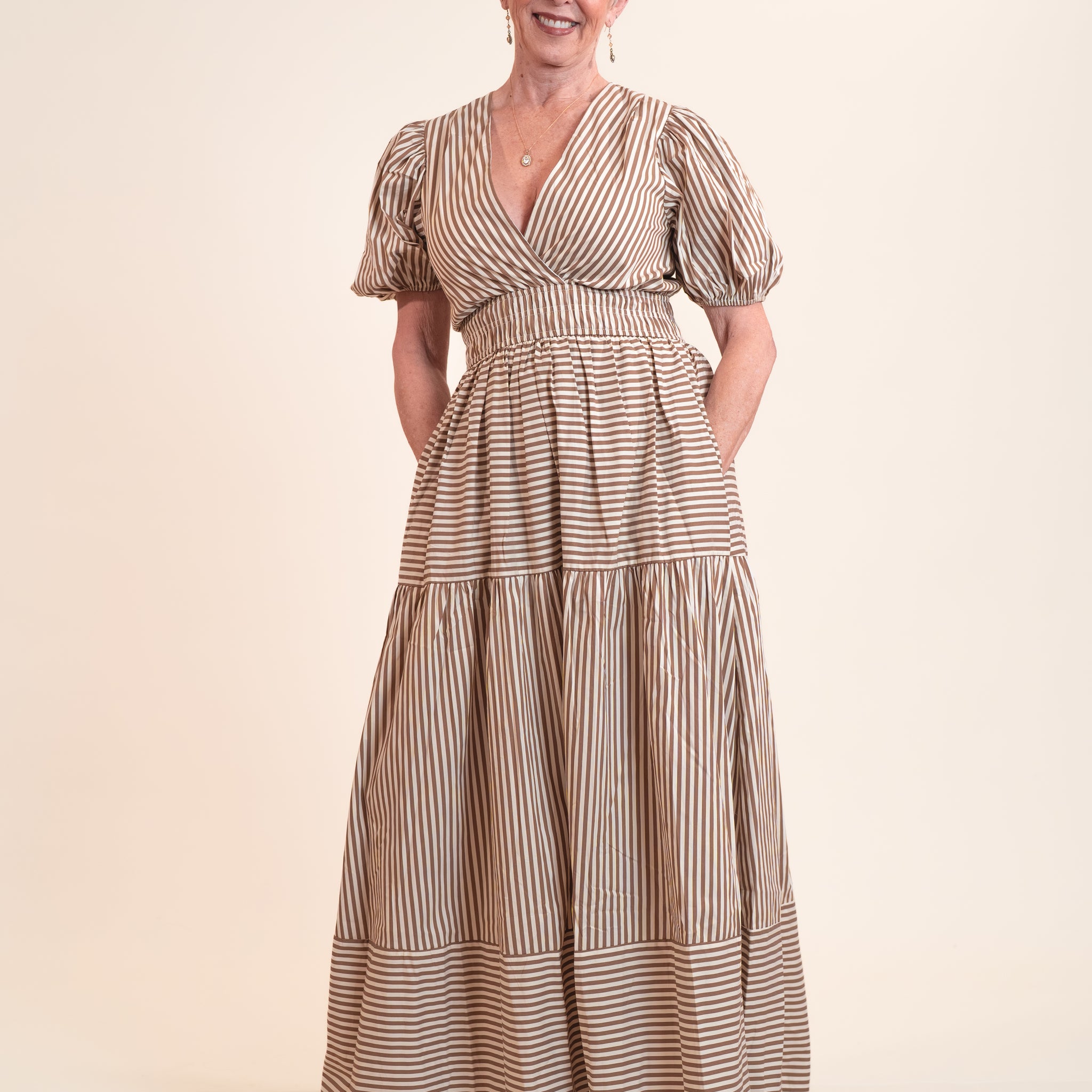 Striped Tiered Maxi Dress – Stockbridge Styles