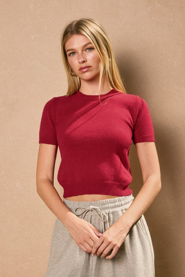 Short Sleeve Sweater Top