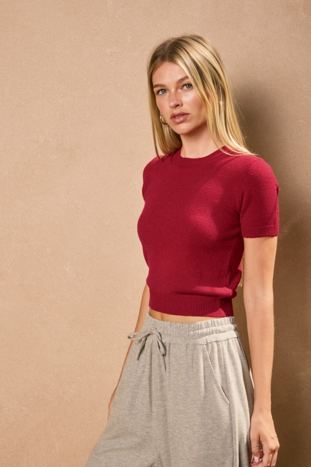 Short Sleeve Sweater Top