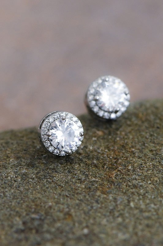 Dainty Round Studs With Glass Crystals