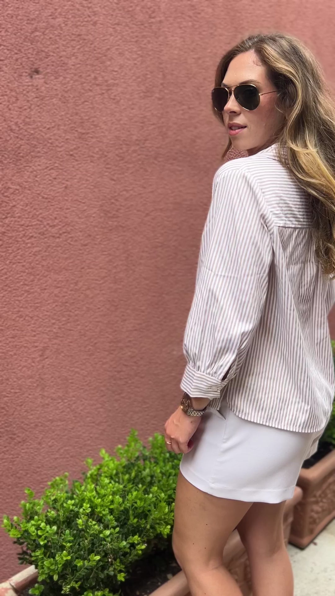 Striped V-Neck Blouse